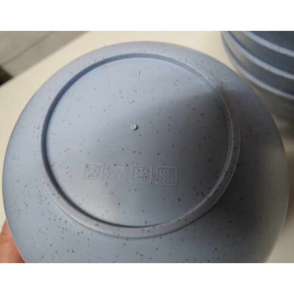 Set of 8 Unbreakable Wheat Straw Cereal Bowls - Blue Speckle - BPA Free - Picture 5 of 5